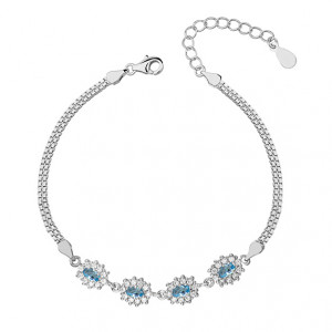 Bratara argint cu pietre bleu DiAmanti Z1099B1_AQ-DIA (Argint 925‰ 4,9 g.)